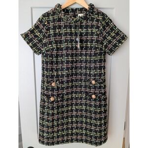 Tuckernuck Black Tinsel Tweed Short Sleeve‎ Jackie Dress Size S